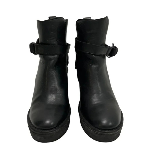 Pierre Hardy Leather Platform Wedge Boots Size 36 Black Ankle Booties Chunky 6US - Picture 9 of 9